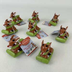 Rudolph Red Nosed Reindeer Pull Back Racer Toy Figure Green Sled Christmas Lot
